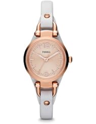 Fossil Mini Georgia Rose Dial White Leather Ladies Watch ES3265