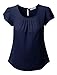 LE3NO Womens Loose Fit Short Sleeve Chiffon Blouse Top