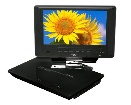 Xoro 9 Portable DVD Player with Built-in Freeview Receiver/Record and SD Card Reader / USB Jack - PVR Ready Recording Freeview TV on SD Card/Time-shift Function/ AV Out / Integrated Rechargeable battery/Swivel Screen 180/90 degree Clockwise/ Anti-Clockwise/ Free Carry Case