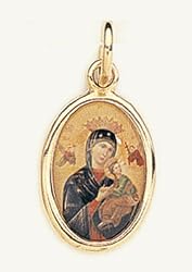Gold Plated Religious Medal - Our Lady of Perpetual Help