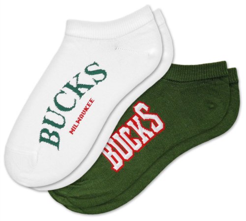 NBA Milwaukee Bucks Womens Socks, 2-Pack, Ankle Socks