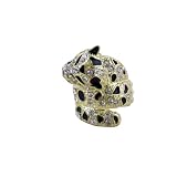 Bedazzled Jaguar Stretch Ring Oversize Gold Tone Jeweled