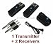 Wireless Radio Remote Flash Trigger 1 Transmitter + 2 Receivers for Both Speedlight Flash and Studio Strobe Light: Alien bees, Balcar, White Lightning, Elinchrom, Bowens, Photogenic, Hensel, Broncolor, Norman