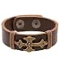 G by GUESS Brown Leather Bracelet with Brass Cross, BROWN
