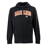 Miami Marlins MLB "Full Zip Hood" Men's Sweatshirt (Black) (3X Large)