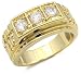  : 14K GOLD PLATED PAST PRESENT FUTURE MENS CZ RING