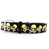 Hip Hop Wholesale - GOLD SKULL BELT WITH BUCKLE, FITS ANY KIND OF BUCKLE