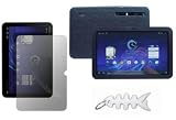 Black Silicone Skin Cover + LCD Screen Protector + Fishbone Style Keychain for Motorola XOOM Tablet