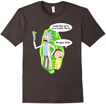 Men's Looks Like We're On a T-Shirt Morty Rick Tee Medium Asphalt