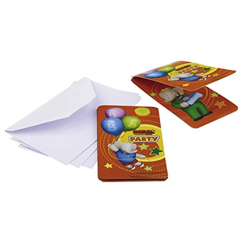 Imagen 3 de BABAR - Invitación de Cumpleaños tarjetas + 6 sobres + 72 Regalos para invitados