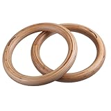 Icevolcano Olympic High Density Wooden Gymnastic Rings Crossfit Gym Workout Exercise With Buckles Straps For Upper Body Strength Fitness Xzone Bodyweight Excercising Suspension Training