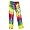 Bright Colorful Rainbow Tie Dye Novelty Print Jersey cotton pants for lounging, sleep, sports. Unisex relaxed fit, available in 5 Adult sizes, tie cord waist,Small