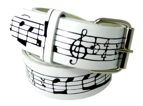 Nice Shades Genuine Leather Music Snap On Belt with a Detachable Buckle Fits Any Kind of Buckle