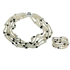 Pearl and Chalcedony Jewelry Set by Palm Beach Jewelry