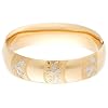14k Yellow Gold Filled Sterling Silver Etched Flower Design Bracelet