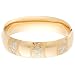 14k Yellow Gold Filled Sterling Silver Etched Flower Design Bracelet