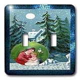 Sandy Mertens Vintage Christmas Designs - Vintage Mother and Child Christmas Scene - Light Switch Covers - double toggle switch