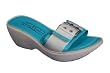 Ladies slip on sandals with adjustable buckle, wedge heel and padded inner by La Perla. Available in Blue or Yellow. Free UK P&P! £19.99