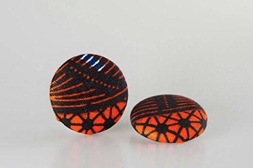 Fabric button earrings (1 1/2"), African fabric button earrings, Ankara fabric button earrings, Fabric Earrings, Button earrings (Amala)