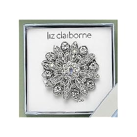 Liz Claiborne Crystal Spray Pin SILVER-TONE by 