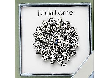 Childrens Toyshop  Jewelry : Liz Claiborne Crystal Spray Pin SILVER-TONE
