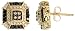 14k Yellow Gold 7/16 (11mm) tall Post Earrings, w/ 0.50 Carat White & Black Brilliant Cut Diamonds