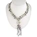 EXP Handmade Purple / Blue Fluorite Lariat Necklace With Etched Silver Accent Bead