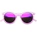 zeroUV Retro Fashion P3 Frame Color Lens Round Horn Rimmed Sunglasses (Pink/Purple)
