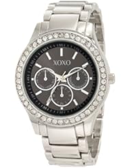 XOXO Womens XO5330  Silver-tone Bracelet With Rhinestones Accent Watch
