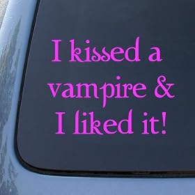 I KISSED A VAMPIRE - Twilight Vinyl Decal Sticker #1613 | Vinyl Color: Pink
