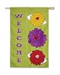 Zinnia Welcome Regular Size Applique Flag Zinnia Welcome Regular Size Applique Flag