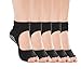 Agosti 5 Pack Yoga or Pilates Socks Non Slip Grip Cotton Toe Socks for Women Men