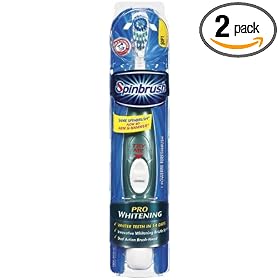 Sprinbrush Pro Whitening Battery Powered Toothbrush, Extra Soft (Pack of 2)