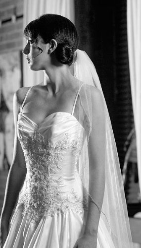 Buy Weddingstar - Weddingstar Inc. Single Layer Veil In Soft Tulle With Beaded Edging - Ivory  72\" Wide, 40\" Long