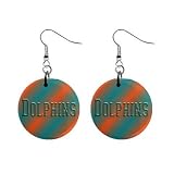 Miami Dolphins Dangle Earrings Jewelry 1 inch Buttons 16502117