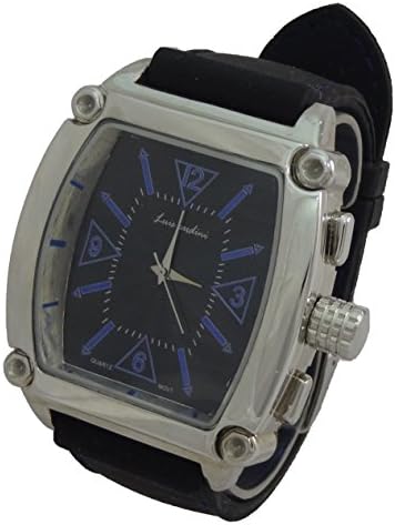 Luis Cardini Men Watch Silver Dial with Alloy Metal Case with Silicon Band