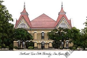 Southwest Texas State University Lithograph 14x10 Limited Edition Unframed Lithograph