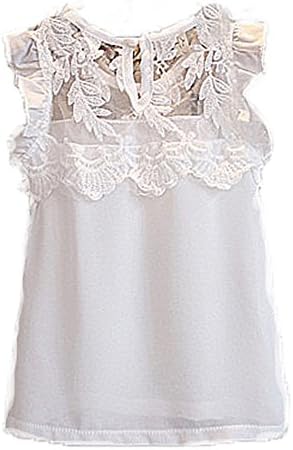Hiven Girls Lace Stitching Sleeveless Vest + Chiffon Skirt Suit Children's Clothes 90