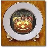 Vintage Halloween Jack o Lantern and Children - 8 Inch Porcelain Plate