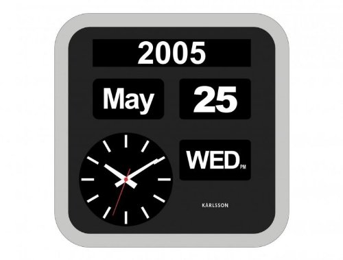 Karlsson KA4302 Wanduhr Mini Flip plastik silber, BOX32 Design