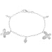 Sterling Silver Butterfly and Ball Charm Bracelet