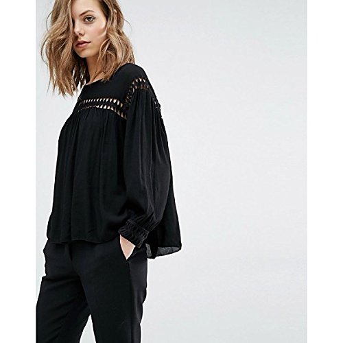 バッシュ トップス シャツ Ba&sh Jimmy Blouse with Cut work Panels Black [並行輸入品]