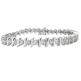 Sale  women s diamond bracelets-10k White Gold Diamond S-Link Tennis Bracelet (5 cttw, I-J Color, I1-I2 Clarity), 7.25