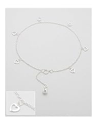 Heart Anklet In 92.5 Sterling Silver