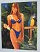 CORONA EXTRA REDHEAD BIKINI GIRL AND PARROT 19 X 25 POSTER