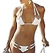 PEGGYNCO Womens White Scooped Open-Tri 2-Pieces Hot Bikini