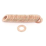 uxcell 50個入り　銅　クラッシュワッシャー　フラット　リング　ガスケット　9mmx16mmx1mm