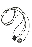 Diesel Black Gold Pyramid Stud Leather Pendant Necklace
