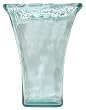 Clear Spanish Recycled Textured Glass Large Tapered Vase 13 1/2" x 10 3/4" x 5 1/4"
