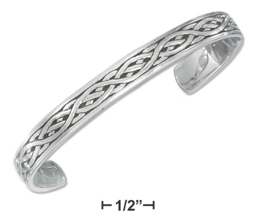 STERLING SILVER WOVEN CELTIC CUFF BRACELET